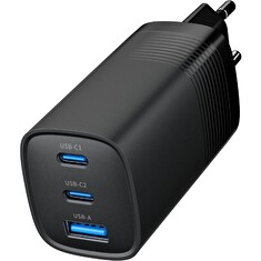 GEMBIRD PD nabíječka 1xUSB-A 2xUSB-C 65W černá