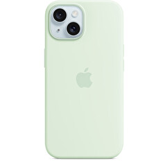 iPhone 15+ Silicone Case with MS - Soft Mint