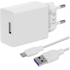 OBAL:ME Cestovní Nabíječka USB-A 10W + USB-A/USB-C Kabel 1m White