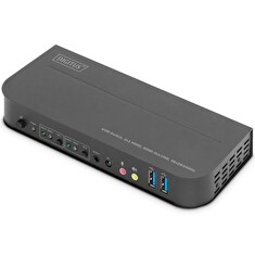 DIGITUS DS-12874 KVM Switch, 2x1 HDMI, HDMI Out, USB, 4Kx2K@60Hz, černá