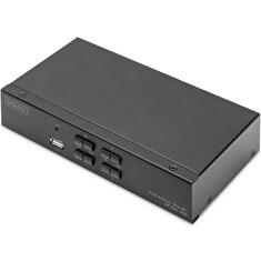 DIGITUS DS-12891 KVM Switch, 4x DP in, DP Out, 4x USB B, 4K @ 60 Hz, černá