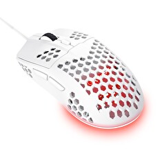 Trust Gaming GXT 928W Helox/Herní/Optická/Pro praváky/6 400 DPI/Drátová USB/Bílá