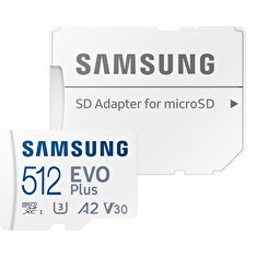 Samsung EVO Plus/micro SDXC/512GB/UHS-I U3 / Class 10/+ Adaptér/Bílá