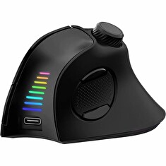 EVOLVEO TwinVerti, bezdrátová vertikální ergonomická myš, podsvícená,tichá, 2.4GHz+Bluetooth, černá