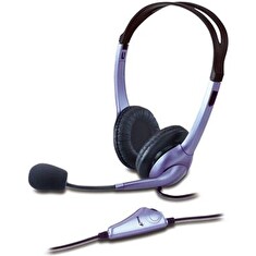 Genius HS-04S Headset, drátový, náhlavní, mikrofon, 3,5mm singlejack, černo-stříbrný