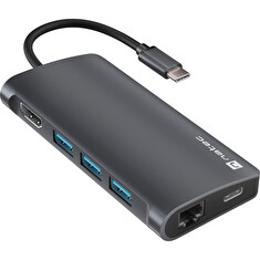 Natec multiport adaptér FOWLER 2 3X USB 3.0 HUB, HDMI 4K, USB-C, RJ45, SD, MICRO SD