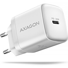 AXAGON ACU-PD20W, nabíječka do sítě 20W, 1x port USB-C, PD3.0/PPS/QC4+/AFC/Apple, bílá