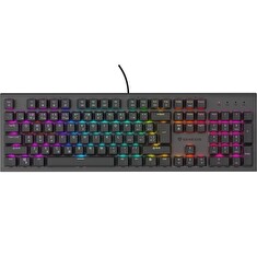 Genesis tichá herní klávesnice THOR 303/RGB/Outemu Peach Silent/Drátová USB/CZ-SK layout/Černá