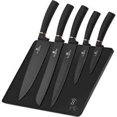 Sada nožů Berlingerhaus s magnetickým stojanem 6 ks Black Rose Collection BH-2407