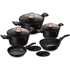 Sada nádobí Berlingerhaus s mramorovým povrchem 10 ks Black Rose Collection