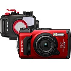 Digitální fotoaparát OM SYSTEM TG-7 red diving kit - limitovaná edice