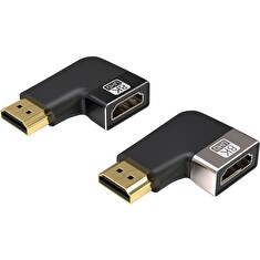 PremiumCord 8K Adaptér spojka HDMI A - HDMI A, F/M, do úhlu 90° - levá
