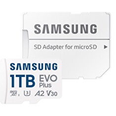 Samsung EVO Plus/micro SDXC/1TB/UHS-I U3 / Class 10/+ Adaptér/Bílá