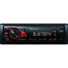 Pioneer MVH-230 autorádio s USB a Bluetooth s integrovaným mikrofonem červené