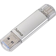 Flashdisk Hama Flash Pen Laeta, USB-C/USB-A 3.1 , 64 GB, 40 MB/s, stříbrný