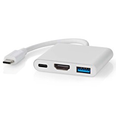 Nedis CCGB64770WT01 - USB Adaptér| USB 3.2 Gen 1 | USB-C Zástrčka | USB-A Zásuvka /USB-C Zásuvka / Výstup HDMI | 0.10 m|