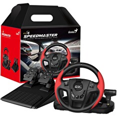 Genius GX Gaming SpeedMaster, Volant, pedály, řadicí páka, pro PC, PS3, PS4, USB, vibrace, černo-červený
