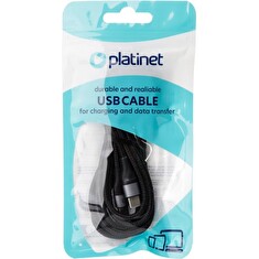 Platinet Nabíjecí Kabel USB-C - USB-C 2,1A, 42W, 2m, černý oplet