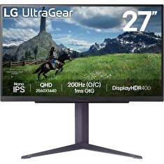 LG monitor 27GS85Q-B IPS 27"/ 2560x1440 / 180Hz/ 400cdm / 1ms/ 1000:1/DP/HDMI/PIVOT černý