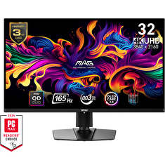 MSI Gaming monitor MAG 321UP QD-OLED, 31,5" QD-OLED/3840x2160 (UHD)/165Hz/0,03ms/2xHDMI/DP/USB-C/výškově nastavitelný,pivot/černá