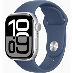 Apple Watch S10/42mm/Silver/Sport Band/Denim/-M/L