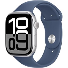 Apple Watch S10/46mm/Silver/Sport Band/Denim/-M/L