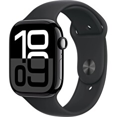 Apple Watch S10/46mm/Jet Black/Sport Band/Black/-S/M