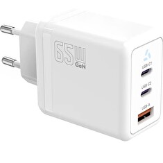 TB Touch 65W GaN Power Adapter,2x USB C + USB A
