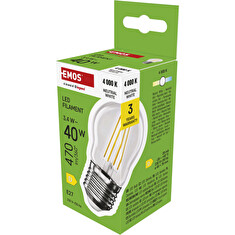EMOS LED FLM MINI GL 3,4W(40W) 470lm E27 NW