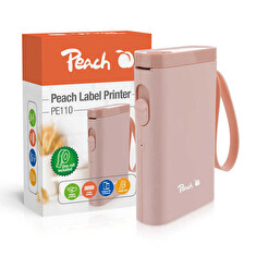 PEACH PE110 - tiskárna samolepících štítků, nabíjecí, růžová