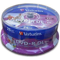 Verbatim DVD+R DL [ cakebox 25 | 8.5GB | 8x | printable ]