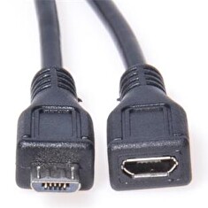 PremiumCord Kabel prodlužovací micro USB 2.0 M-F, černý 2m