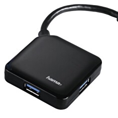 HAMA USB HUB/ 4 porty/ USB 3.0/ černý