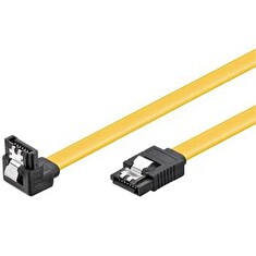 PremiumCord 0,3m SATA 3.0 datový kabel, 6GBs, kov.západka, 90°