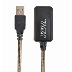 GEMBIRD CABLEXPERT Kabel USB 2.0 aktivní prodlužka, 10m, černá