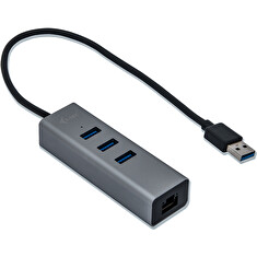 i-tec USB 3.0 Metal 3 port HUB Gigabit Ethernet 1x USB 3.0 na RJ-45 3x USB 3.0