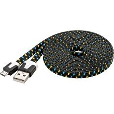 PremiumCord Kabel micro USB 2.0, A-B 2m, plochý PVC kabel, bílý