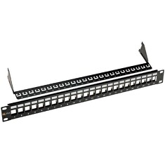 19" modulární neosazený patch panel Solarix 24 portů černý 1U SX24M-0-STP-BK-UNI