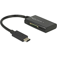 DeLOCK USB 3.1 Gen 1 Card Reader USB Type-C male 4 Slots - Čtečka karet - all-in-1 (MMC, SD, miniSD, RS-MMC, TransFlash, MMCmobile, microSD, MMCmicro, SDHC, miniSDHC, microSDHC, SXC, microSDXC, SDHC UHS-I, microSDHC UHS-I) - USB-C