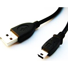 GEMBIRD Kabel USB 2.0 A-Mini B (5pin) propojovací, zlacené kontakty, 1,8m, černý