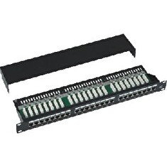 Patch panel Cat5e 24p.1U,STP,19",černý,vyvázání