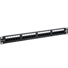 19" patch panel Solarix 24 x RJ45 CAT5E UTP 150 MHz černý 1U SX24-5E-UTP-BK