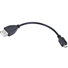 GEMBIRD Kabel USB 2.0 A-Micro B, OTG, 15cm (F/M, pro tablety a smartphone)