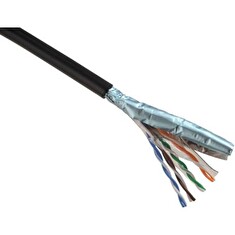 Kabel Solarix SXKD-5E-FTP-PVC+PE dvojtý plášť, FTP Cat5e drát, 305m, PE venkovní