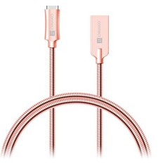 CONNECT IT Wirez Steel Knight USB-C (Type C) - USB-A, metallic rose-gold, 2,1A, 1 m