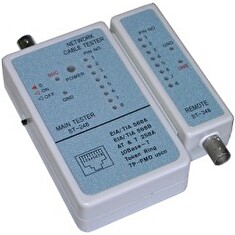 Gembird tester kabelů RJ45 (UTP/STP) & RG-58, LED diody