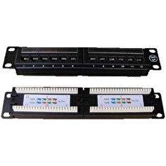 Patch panel 10“ UTP cat5e 12portů