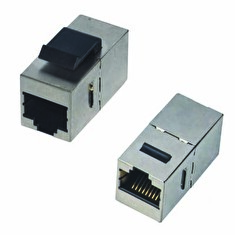 Spojka panel STP 2 x RJ45 (8p8c) Cat5e,přímá,plast