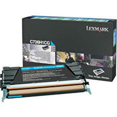 Lexmark C736, X736, X738 Cyan High Yield Return Programme Toner Cartridge (10K)