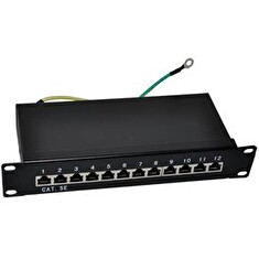 Patch panel 10“ STP Cat5e 12 portů